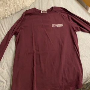 men’s large burgundy alphalete long sleeve cotton shirt